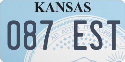 KS license plate 087EST