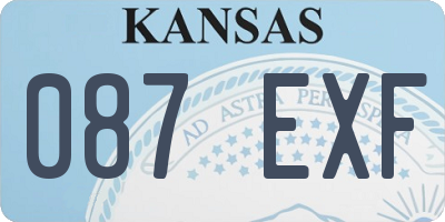 KS license plate 087EXF
