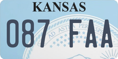 KS license plate 087FAA