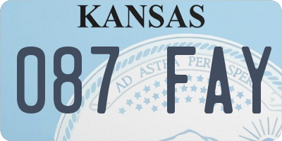 KS license plate 087FAY
