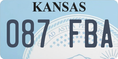 KS license plate 087FBA
