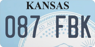 KS license plate 087FBK