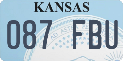 KS license plate 087FBU