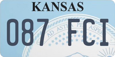 KS license plate 087FCI