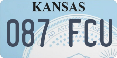 KS license plate 087FCU