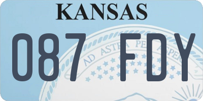KS license plate 087FDY