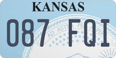 KS license plate 087FQI