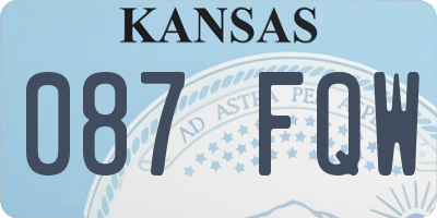 KS license plate 087FQW