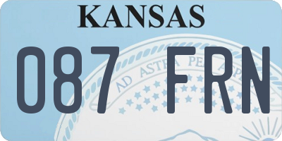 KS license plate 087FRN