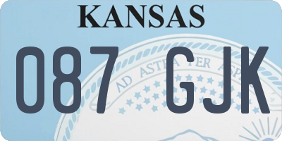 KS license plate 087GJK
