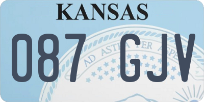 KS license plate 087GJV