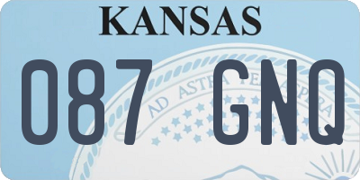 KS license plate 087GNQ