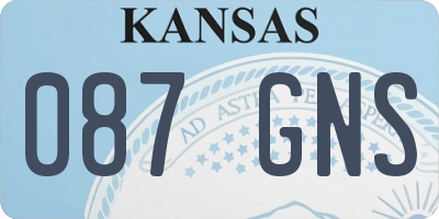 KS license plate 087GNS
