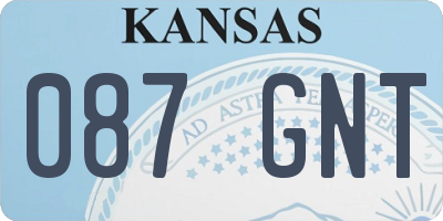 KS license plate 087GNT