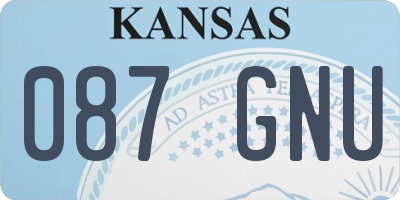 KS license plate 087GNU