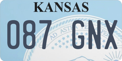 KS license plate 087GNX