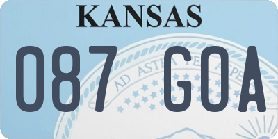 KS license plate 087GOA