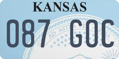 KS license plate 087GOC