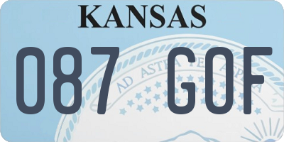 KS license plate 087GOF