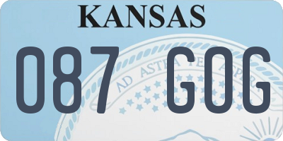 KS license plate 087GOG