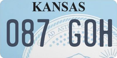 KS license plate 087GOH