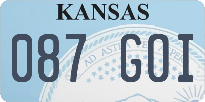 KS license plate 087GOI