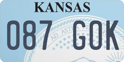KS license plate 087GOK