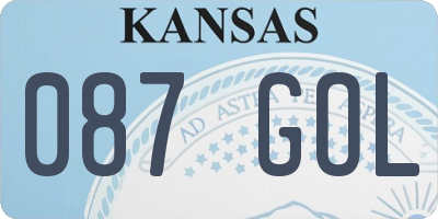 KS license plate 087GOL
