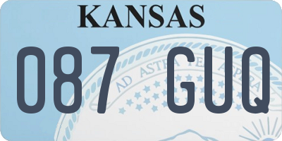 KS license plate 087GUQ