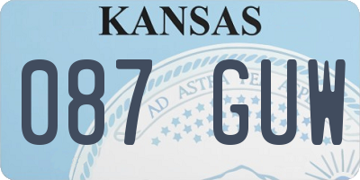 KS license plate 087GUW