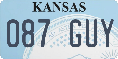 KS license plate 087GUY
