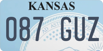 KS license plate 087GUZ