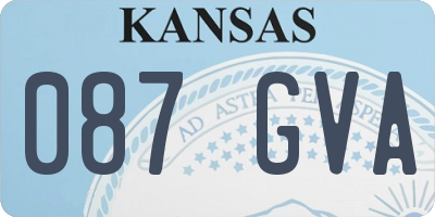 KS license plate 087GVA