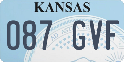 KS license plate 087GVF