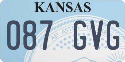 KS license plate 087GVG