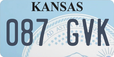 KS license plate 087GVK