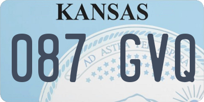 KS license plate 087GVQ