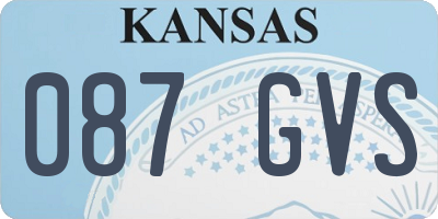 KS license plate 087GVS