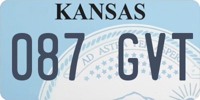 KS license plate 087GVT