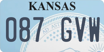 KS license plate 087GVW