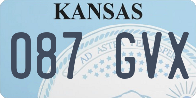 KS license plate 087GVX