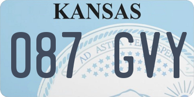 KS license plate 087GVY