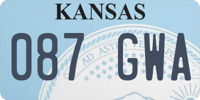 KS license plate 087GWA