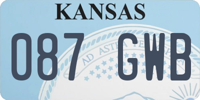 KS license plate 087GWB