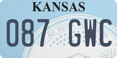 KS license plate 087GWC