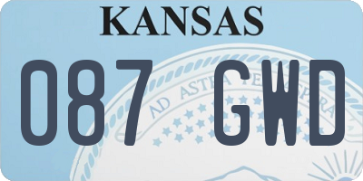 KS license plate 087GWD