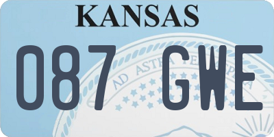 KS license plate 087GWE