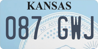 KS license plate 087GWJ