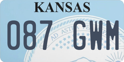 KS license plate 087GWM