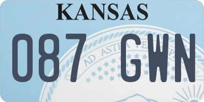 KS license plate 087GWN